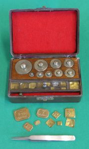 An open box showing different weights